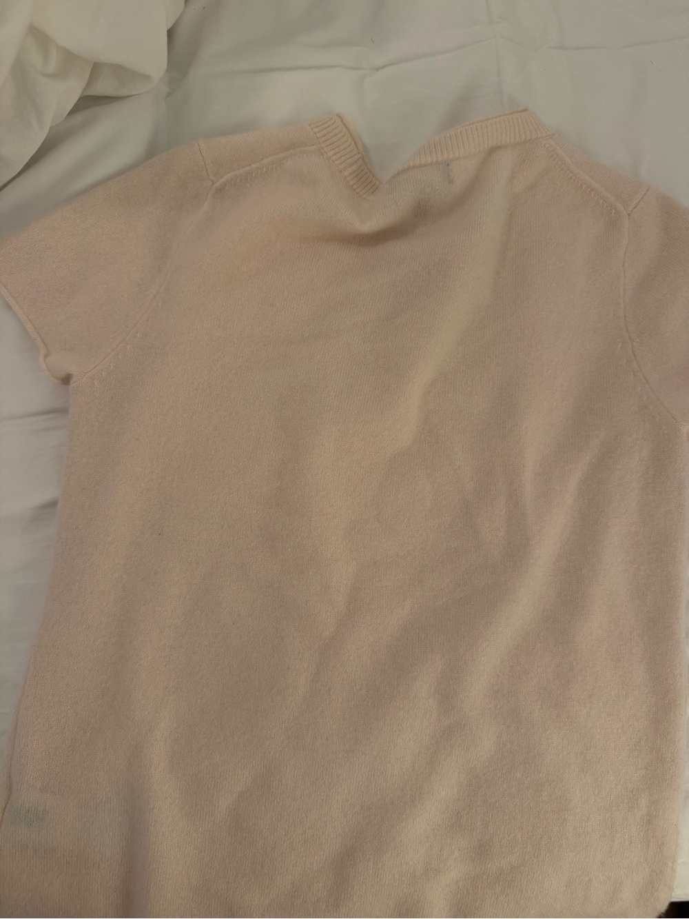 J Crew Cashmere Cream Short-Sleeve Knit Top - Picture 6 of 9
